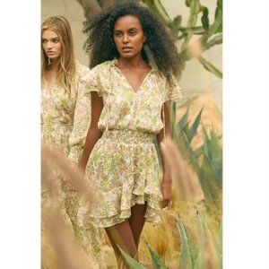 Misa Maia Mini Dress Blouson Green Goddess XS Floral